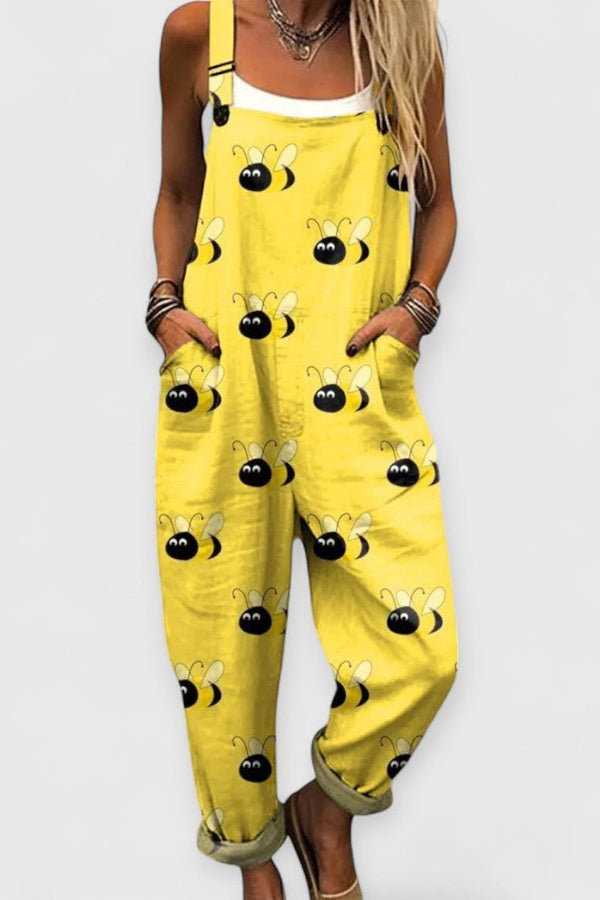 Maude - Pantalón de tirantes con divertidos motivos de abejas