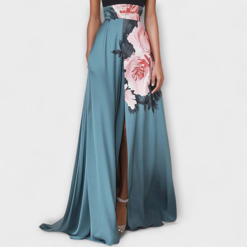 Natalie - Vestido Maxifloral de Corte A