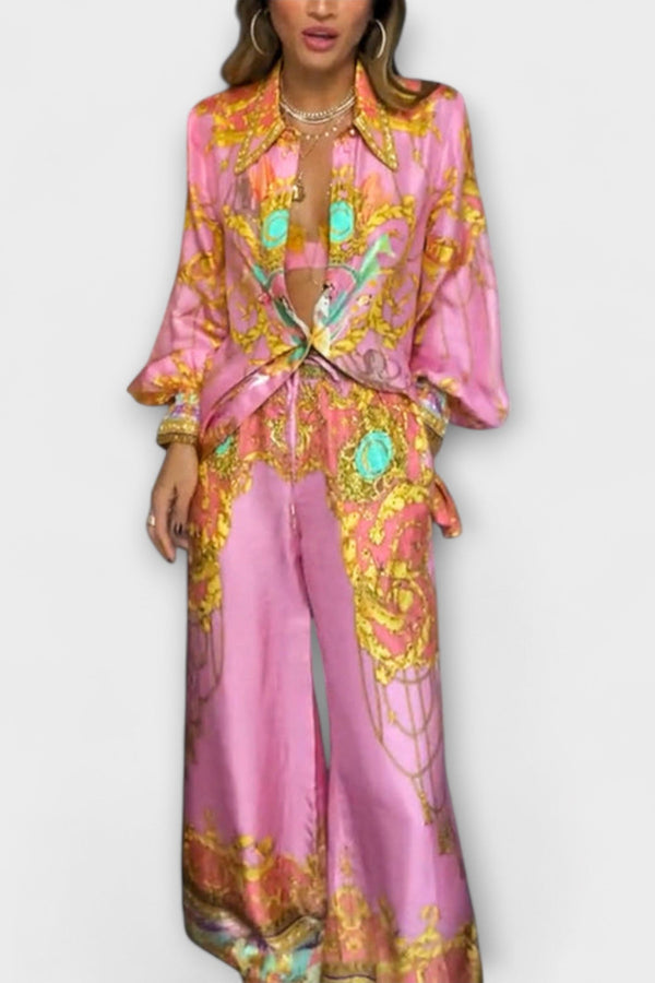 Sage - Conjunto de Camisa Relajada de Sirena y Pantalones de Cintura Elástica