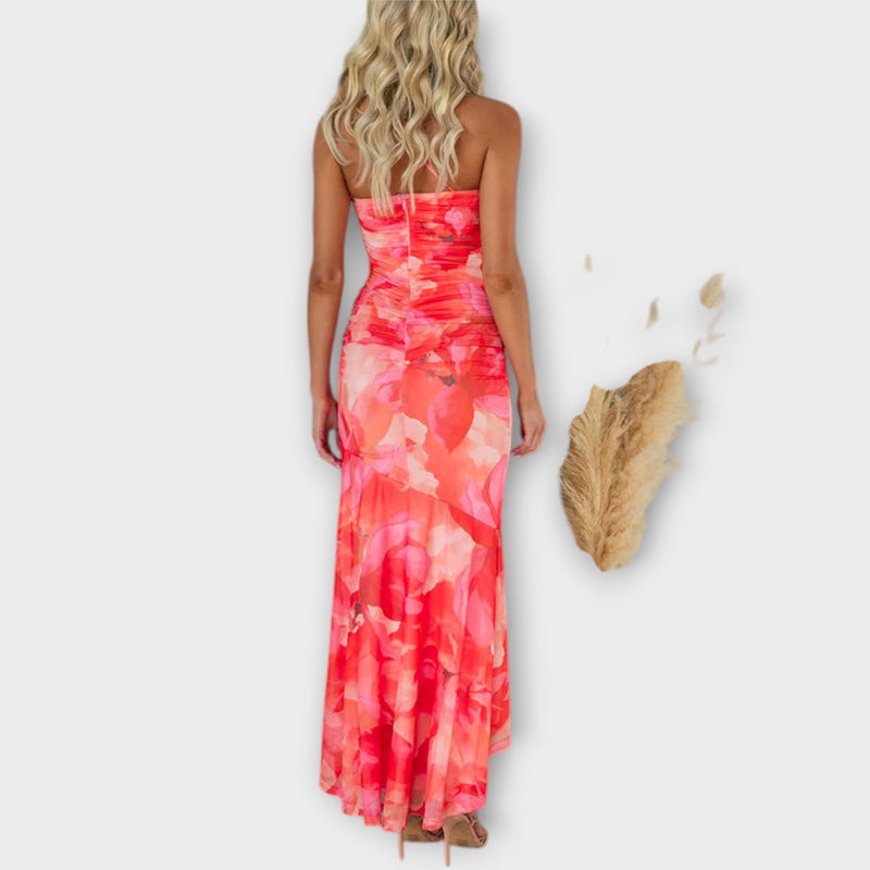 Pia - Maxivestido con fruncido lateral