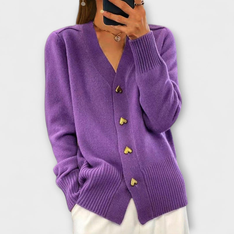 Marij – Suéter de mujer con escote en V de estilo vintage