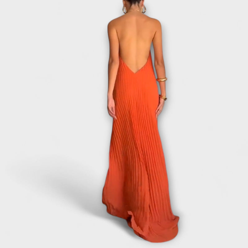 Poppy - Vestido elegante con escote plisado