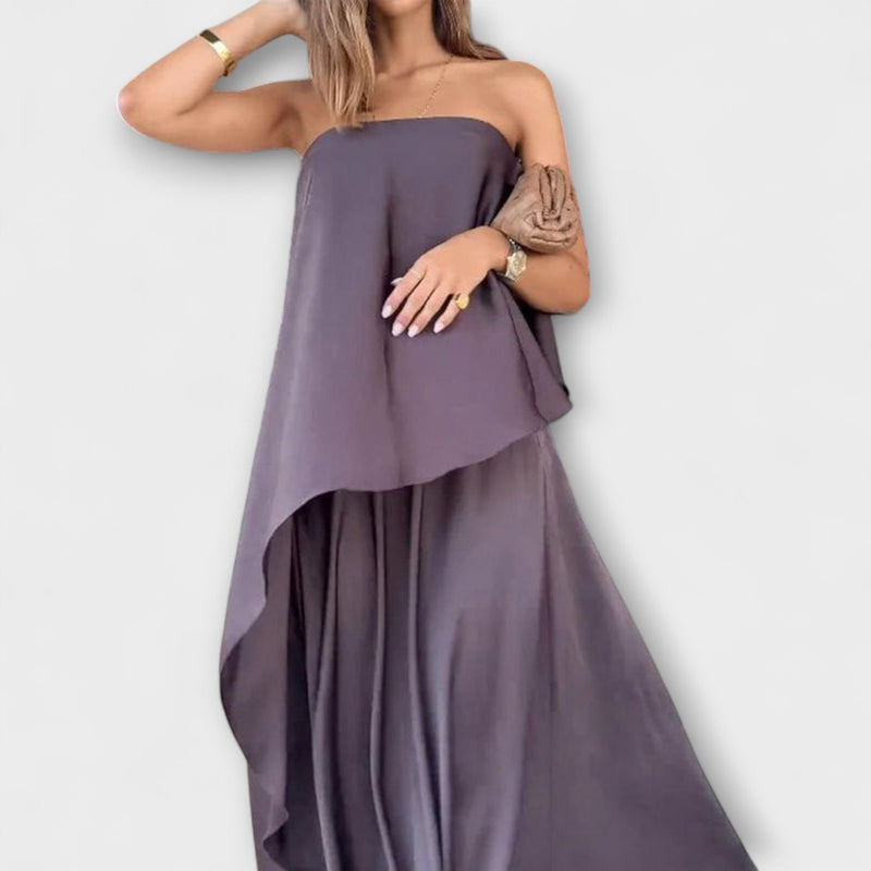 Ruby - Elegante top sin mangas y falda