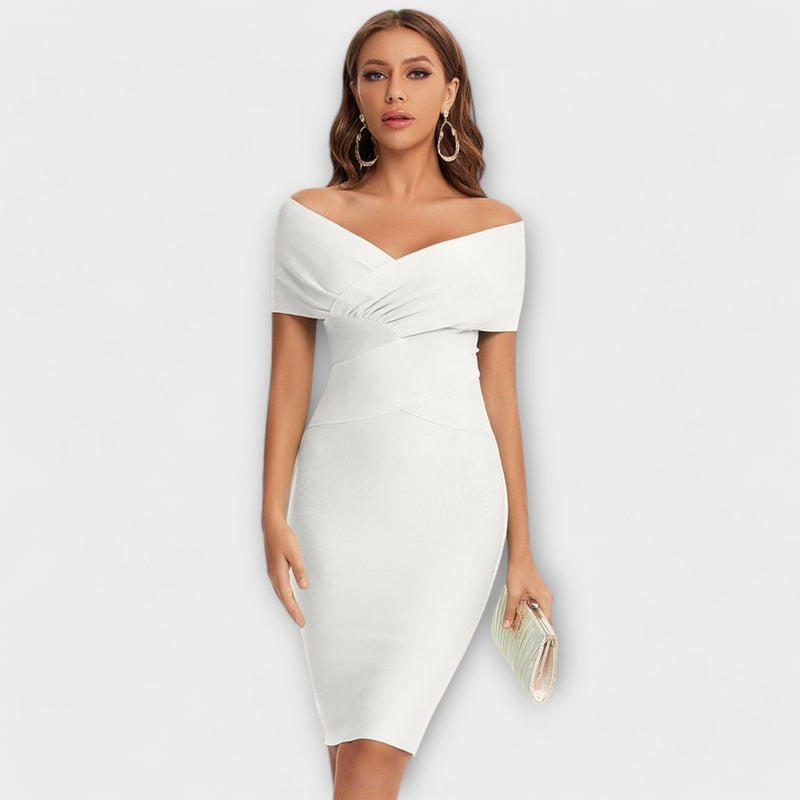 Elegante vestido con escote en V