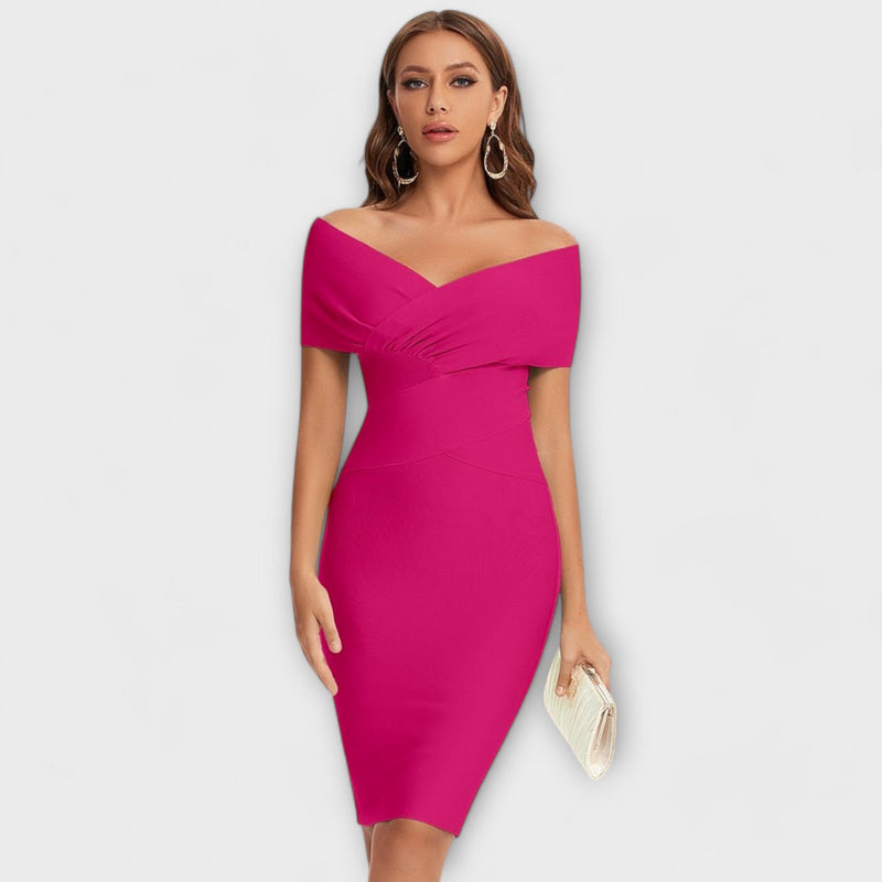 Elegante vestido con escote en V