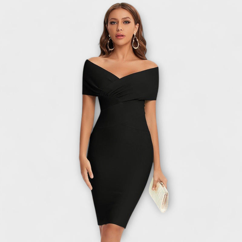 Elegante vestido con escote en V