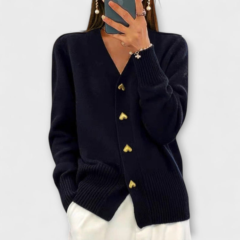 Marij – Suéter de mujer con escote en V de estilo vintage