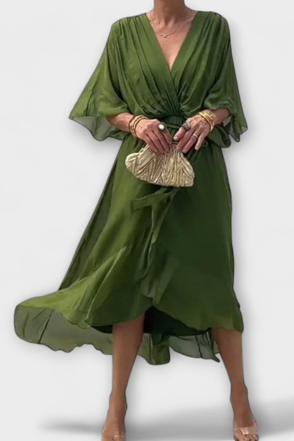 Amoura - Vestido de gasa con escote en V