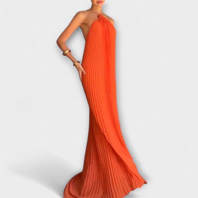 Poppy - Vestido elegante con escote plisado