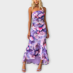 Pia - Maxivestido con fruncido lateral