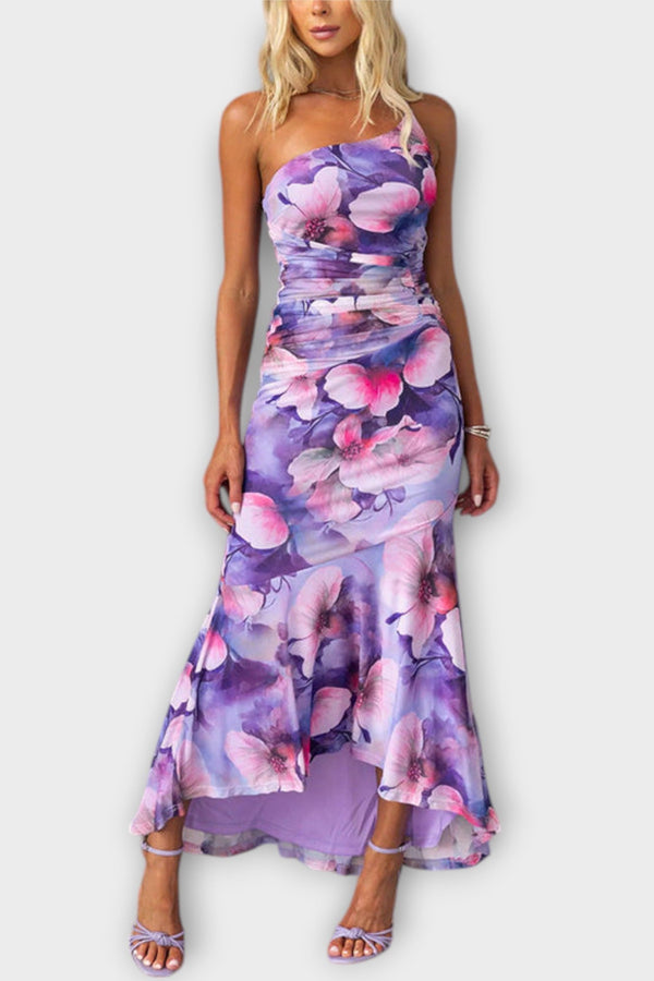 Pia - Maxivestido con fruncido lateral