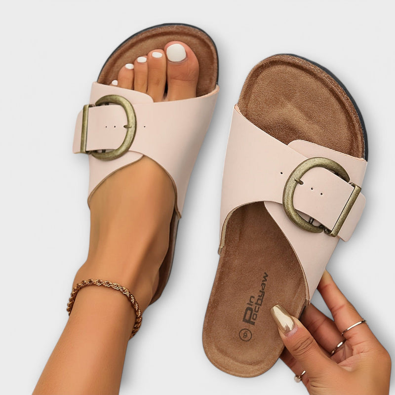 Margie - Sandalias de corcho para mujer con diseño de correas ajustables