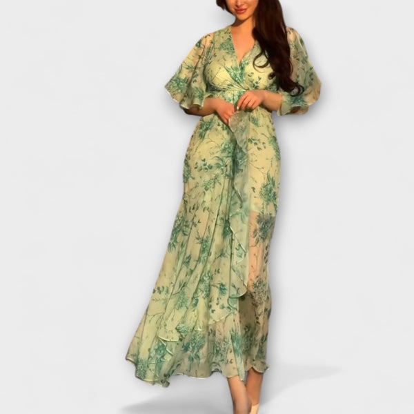 Lana - Elegante vestido floral con escote en V