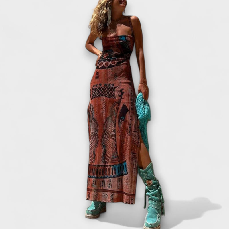 Tarifa - Vestido Midi Único con Cuello Cowl