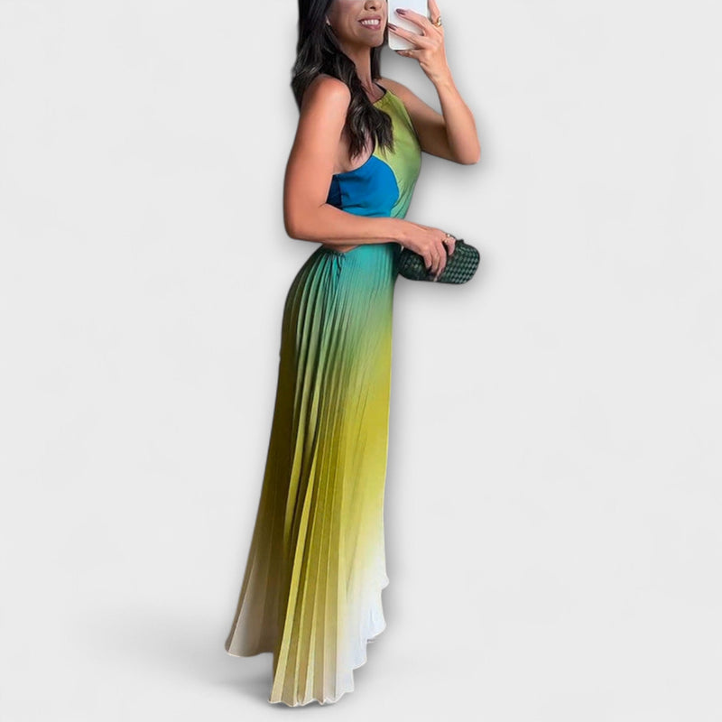 Haven - Elegante vestido maxi con tirantes y degradado