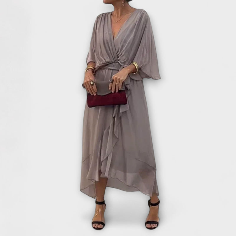 Amoura - Vestido de gasa con escote en V