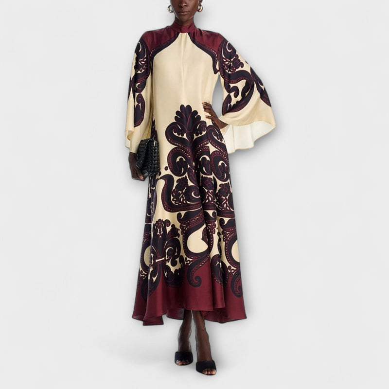 Lucy - Impresionante vestido maxi de print de grenadilla para una elegancia sin esfuerzo