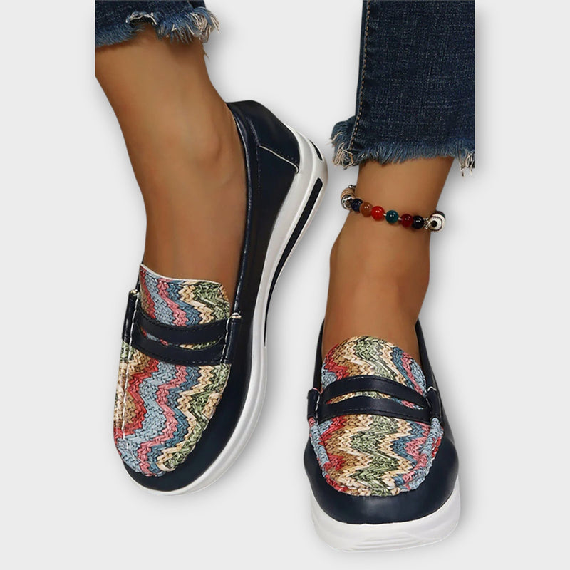Anna - Zapatillas de Corte Bajo con Estampado en Costura