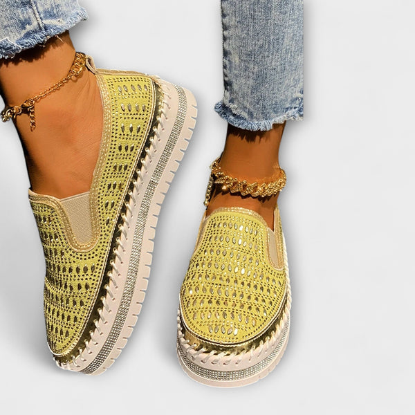 Thalia – Zapatillas de plataforma casuales con punta redonda