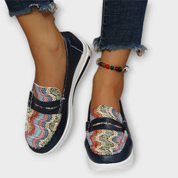 Anna - Zapatillas de Corte Bajo con Estampado en Costura