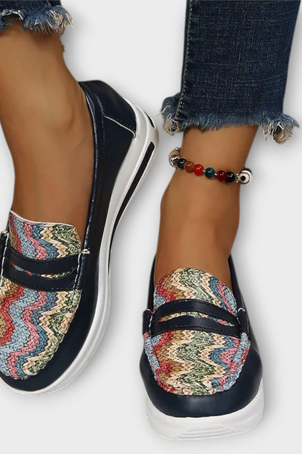 Anna - Zapatillas de Corte Bajo con Estampado en Costura