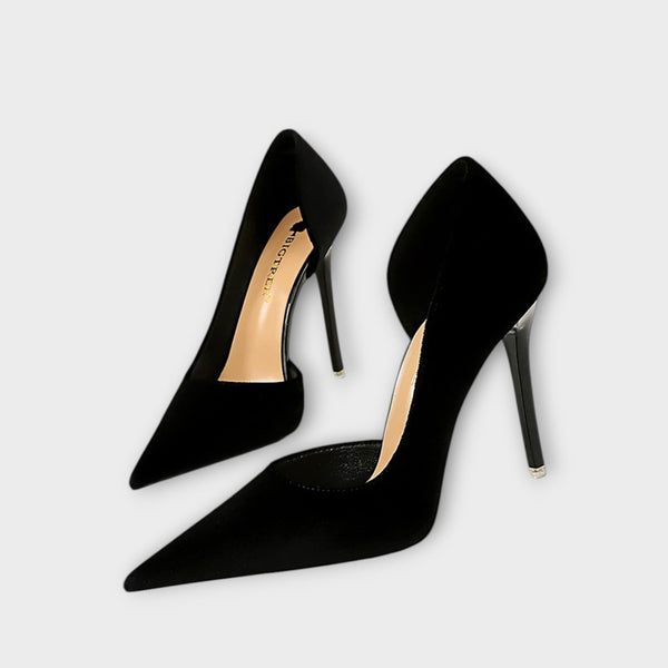 Bella - Tacones de terciopelo en verde