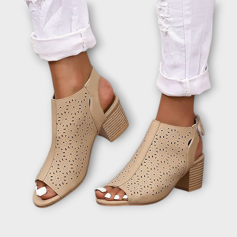 Brenda - Tacones Anchos en Color Sólido