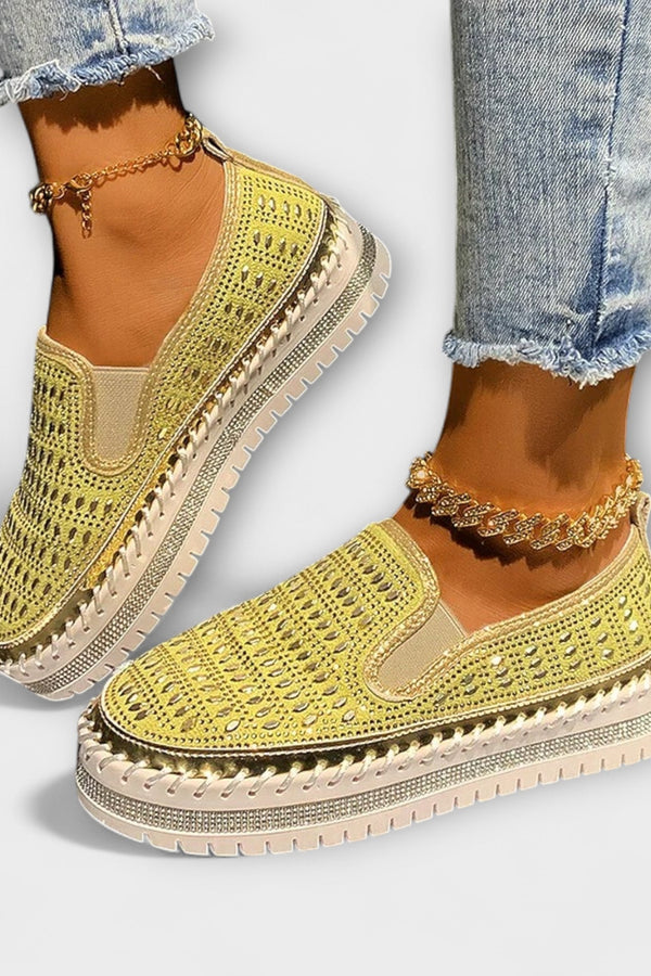 Thalia – Zapatillas de plataforma casuales con punta redonda