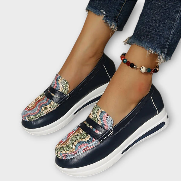 Anna - Zapatillas de Corte Bajo con Estampado en Costura