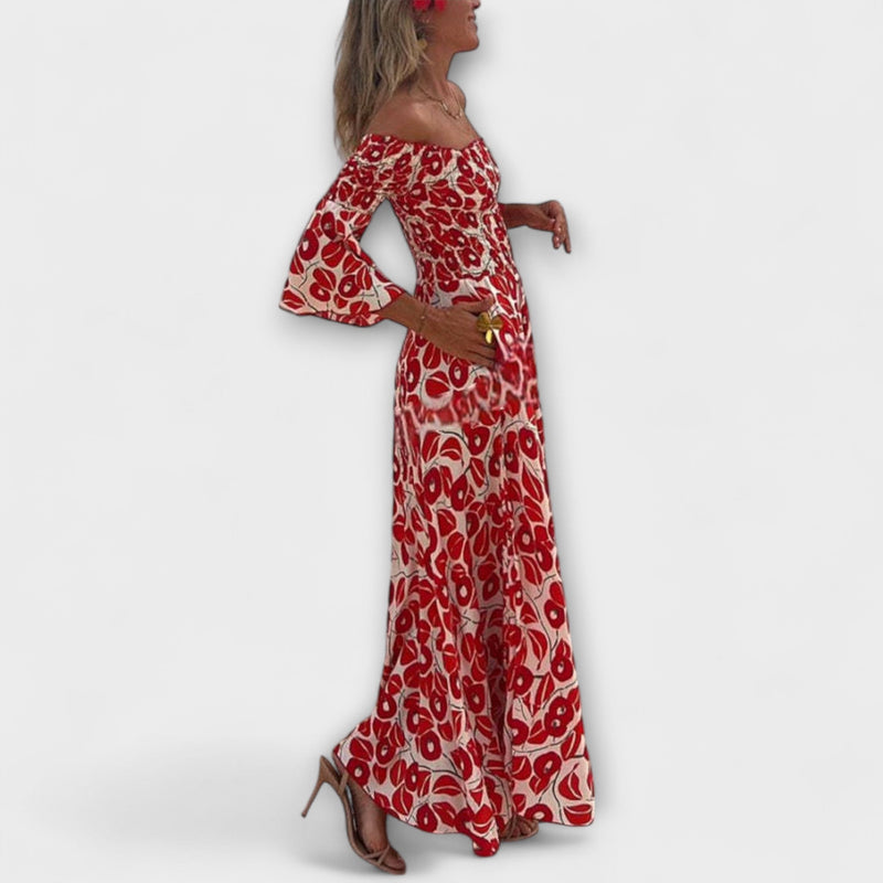 Sienna - Vestido maxi sin hombros apto para vacaciones