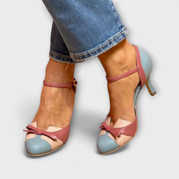 Amelia - Sandalias de tacón con tiras y punta ovalada