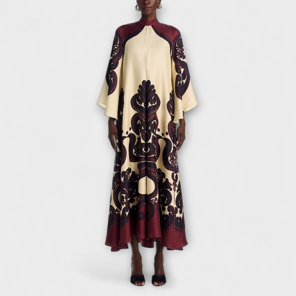 Lucy - Impresionante vestido maxi de print de grenadilla para una elegancia sin esfuerzo