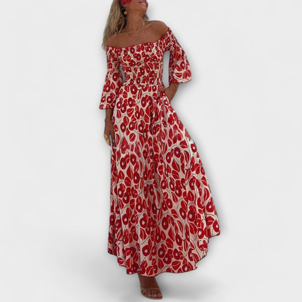 Sienna - Vestido maxi sin hombros apto para vacaciones