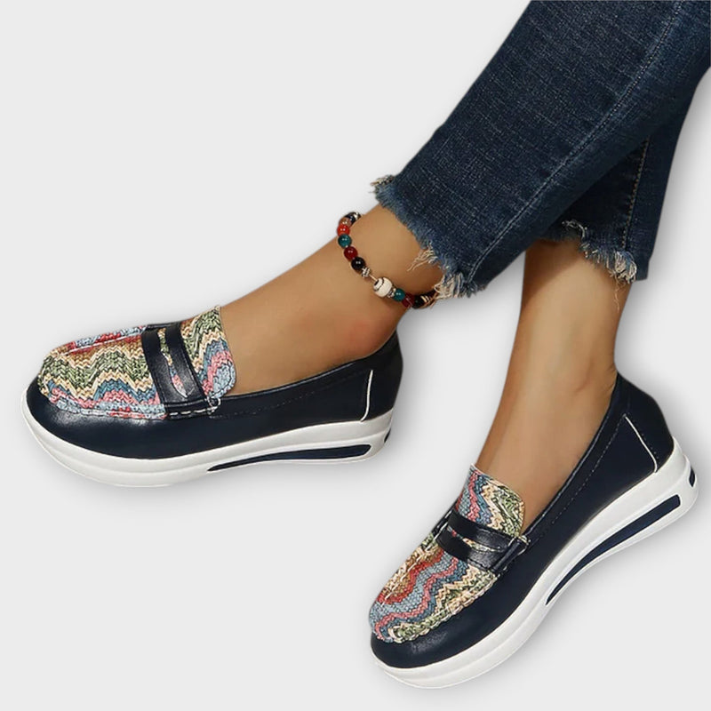 Anna - Zapatillas de Corte Bajo con Estampado en Costura