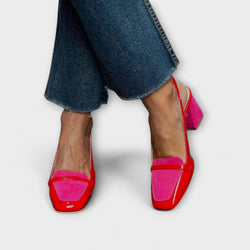 Anna - Sandalias Rojas con Tacón