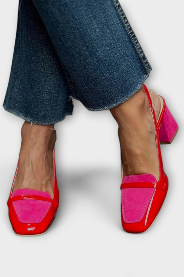 Anna - Sandalias Rojas con Tacón