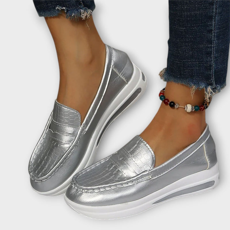 Anna - Zapatillas de Corte Bajo con Estampado en Costura