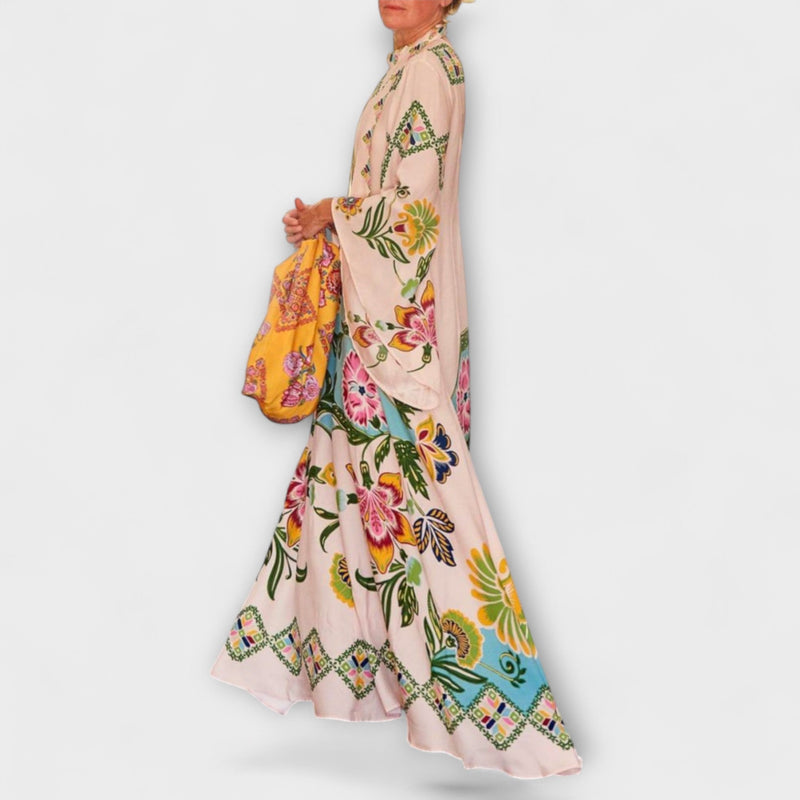 Lisa - Elegante maxivestido con estampado floral y diseño fluido