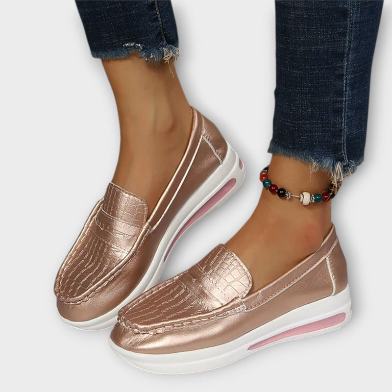 Anna - Zapatillas de Corte Bajo con Estampado en Costura