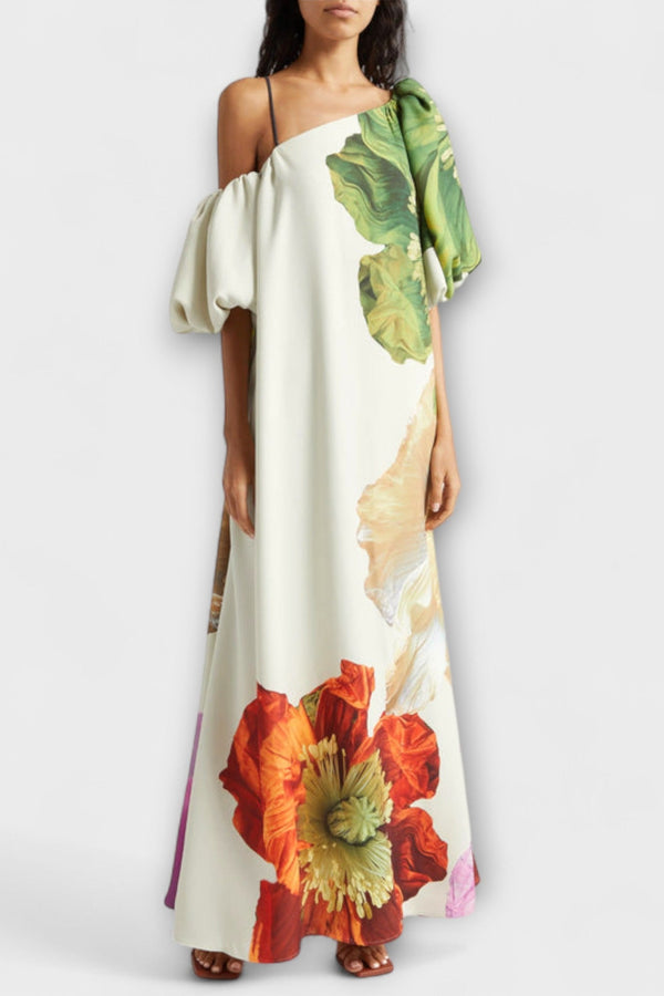 Melodía - Vestido Maxi Floral Asimétrico