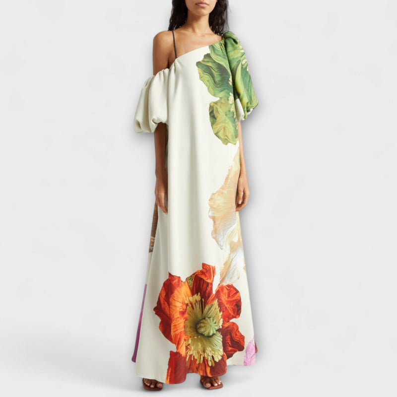 Melodía - Vestido Maxi Floral Asimétrico