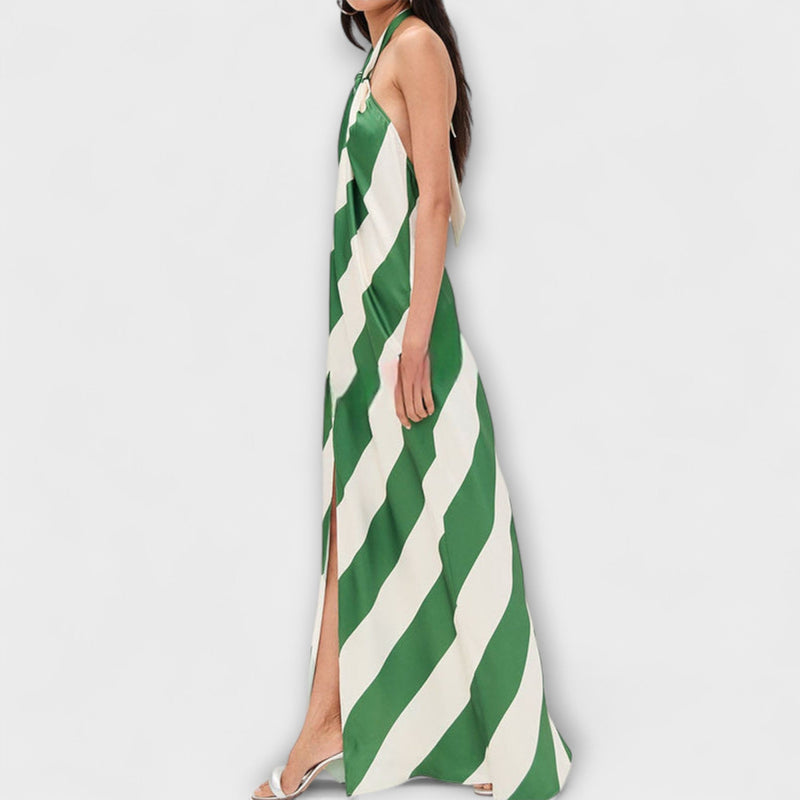 Marlowe - Vestido Maxibañador de Tirantes con Patrón de Rayas