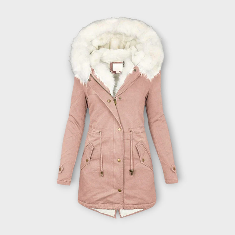 Ivara - Chaqueta de invierno impermeable y forrada de piel