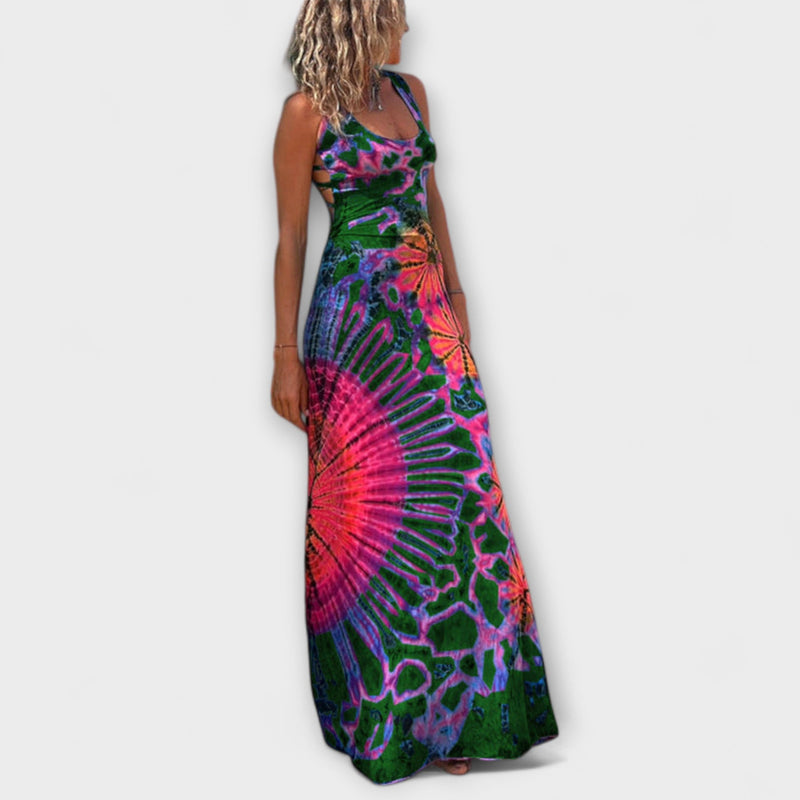 Ronja - El vestido maxilargo con estampado Tie-Dye La Bamba