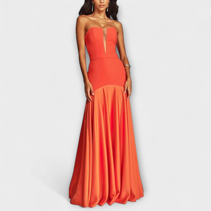 Vada - Vestido Maxi sin hombros con escote en V