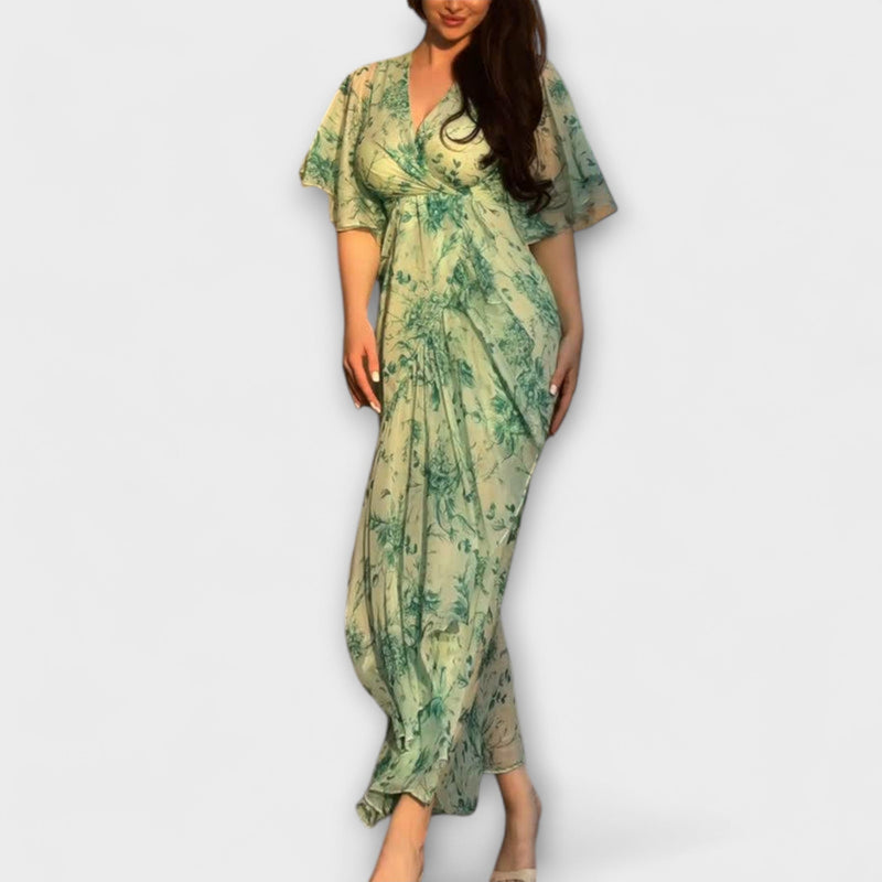 Lana - Elegante vestido floral con escote en V