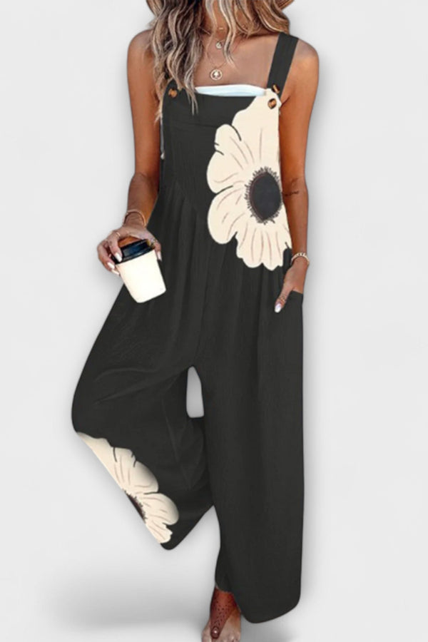 Clémentine - Mono negro con grandes motivos florales