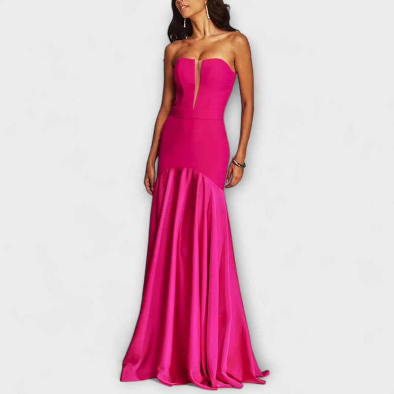Vada - Vestido Maxi sin hombros con escote en V