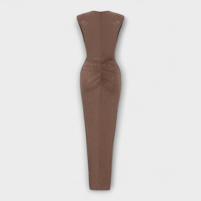 Thea - Vestido largo con profundo escote en V