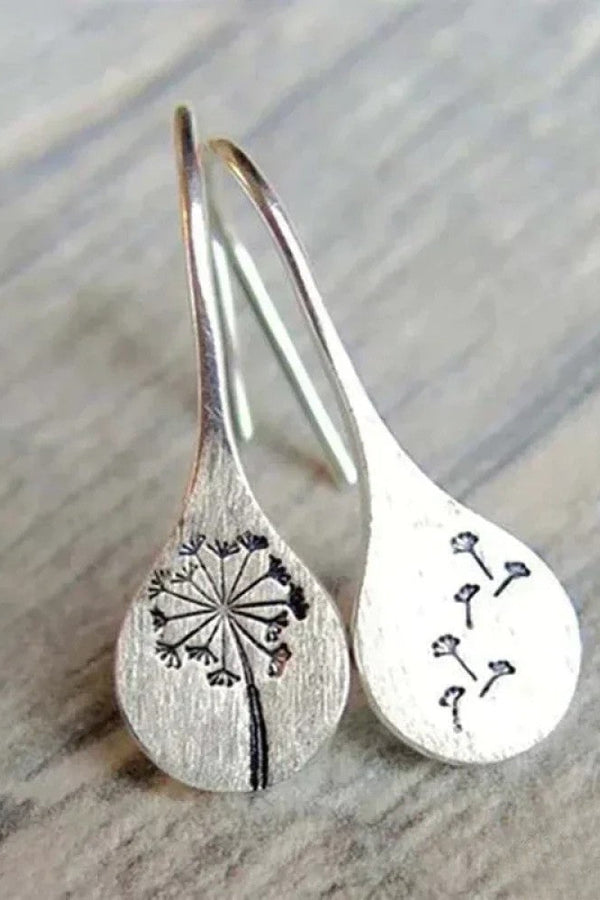Pendientes de plata elegantes en diseño de hoja de diente de león